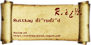 Ruttkay Árpád névjegykártya