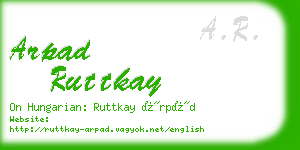 arpad ruttkay business card